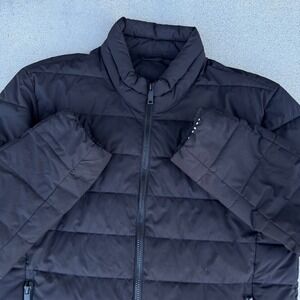 DKNY Men Quilted Puffer Jacket Black Full Zip Size Medium